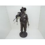 A cold cast bronze 1:6 scale figurine depicting a World War Two (WW2) Australian Bren Gunner New