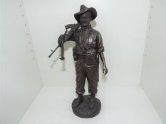 A cold cast bronze 1:6 scale figurine depicting a World War Two (WW2) Australian Bren Gunner New