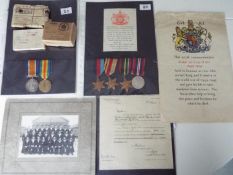 World War One (WW1) and World War Two (WW2) (Father and Son) campaign medals - WW1: Private Robert