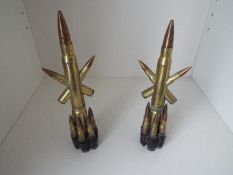 Trench art - two matched pieces,