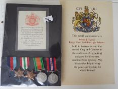 World War Two (WW2) campaign medals - Pte Bernard Turner, 1939-1945 Star, Italy Star,