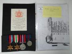 World War Two (WW2) campaign medals - Pte David William Small, 1939-1945 Star, Italy Star,