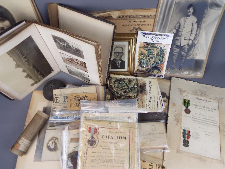 A collection of various military related items to include correspondence, citations, post cards, - Image 2 of 5