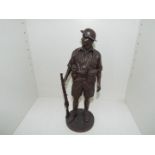 A cold cast bronze 1:6 scale figurine depicting a World War Two (WW2) 9th Division Australian