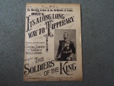 It's a Long Long Way to Tipperary - an original 8 page sheet of music by B Feldman & Co of London,