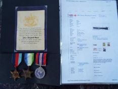 World War Two (WW2) campaign medals - Purser John Ashford Shaw, Merchant Navy, 1939-1945 Star,
