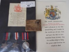 World War Two (WW2) campaign medals - 14650867 Private John Frankland Wilson, 1939-1945 Star,