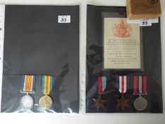 World War One (WW1) and World War Two (WW2) (Father and Son) campaign medals - WW1: Driver Edward