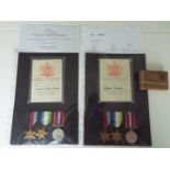 World War Two (WW2) campaign medals (Brothers) - Fireman and Trimmer William Frude, Merchant Navy,