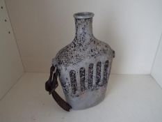 World War One (WW1) - a French white metal aluminium flask, the base impressed J J Carnaud, Paris,