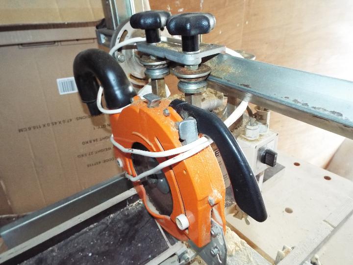 A Eumenia rotary long arm bench saw with - Image 2 of 3