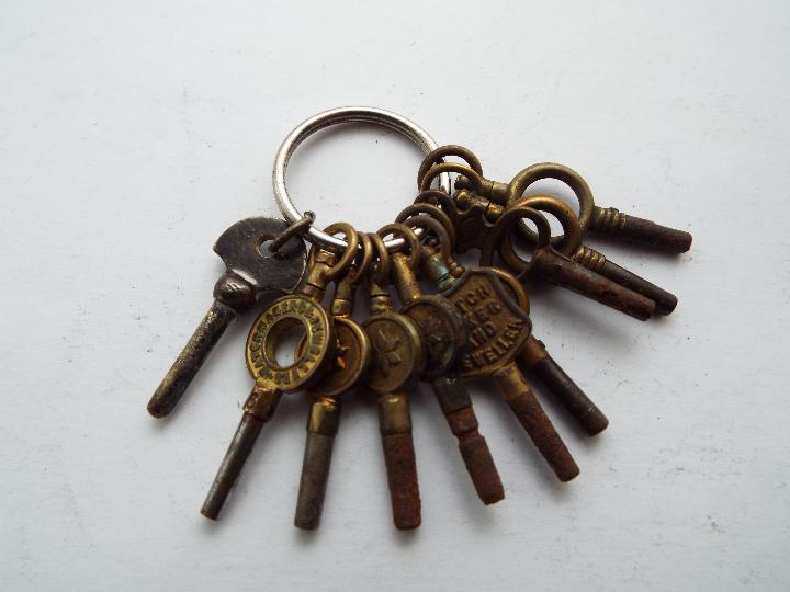 A set of pocket watch keys