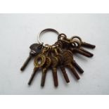A set of pocket watch keys