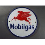 A cast iron Mobil sign. [YE&M]