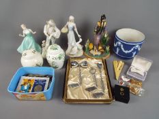 A mixed lot comprising ceramics including Jasper Ware, ginger jars,