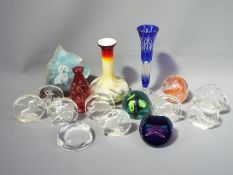 A collection of glassware to include a limited edition Caithness paperweight 'Shockwave', 109/500,