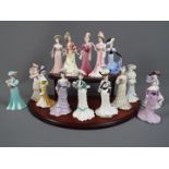 Coalport - Fifteen Coalport lady figurines, approximately 14 cm (h), to include CW9 Lady Evelyn,