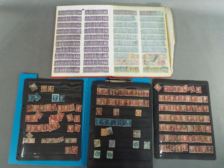 Philately - A file containing a quantity of Penny Red and other stamps,