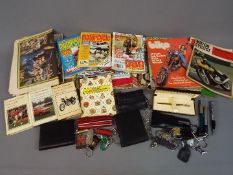 A mixed lot of ephemera to include classic motorcycle magazines, price guides, Observer's books,