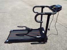 A Fitness Club folding, electric treadmill.