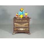 A cast iron novelty organ money bank (xborg)