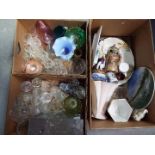 Various ceramics and glassware over three boxes.