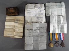 A WWI medal group named to 3022 PTE J DENTON S LAN R comprising 1914-1915 Star,