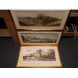 Three framed prints depicting countryside scenes, one a limited edition, varying image sizes.