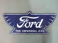 A cast iron sign marked Ford.