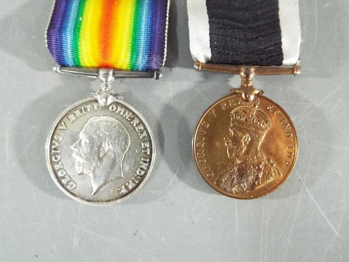 A WWI British War Medal named to PTE E V P TILLEY E SURR R and a Special Constabulary Long Service - Image 2 of 2