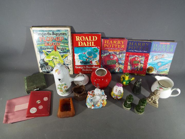 A mixed lot of collectables comprising children's books including Harry Potter,
