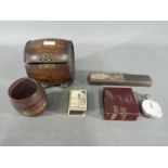 A collection of military related items to include match box cover Smiths stop watch 1/5 sec