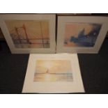 Three large limited edition prints, signed in pencil to the margin, varying image sizes.