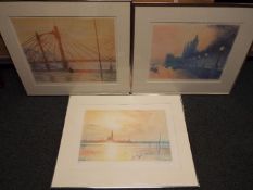 Three large limited edition prints, signed in pencil to the margin, varying image sizes.