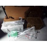A mixed lot to include a paste table, small quantity of hand tools, coal box,