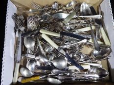 Various silver plated flatware.