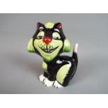 Lorna Bailey - a green and black Lorna Bailey cat entitled Growler