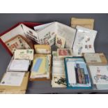 Philately - a collection of postage stamps contained in albums,
