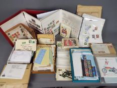 Philately - a collection of postage stamps contained in albums,