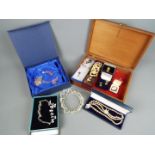 Various mixed costume jewellery, cufflinks, cameo brooch and similar.