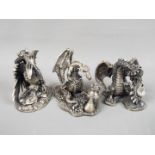 Myth and Magic - three pewter figures comprising The Sun Dragon,