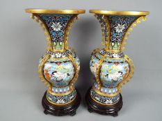 A large pair of Chinese Jingfa cloisonné vases,