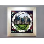 Moorcroft - A Moorcroft Pottery 'Balmoral' wall plaque, approximately 19 cm x 19 cm.