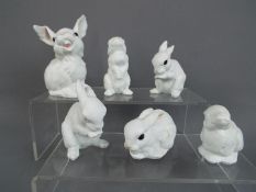 Kaiser - A collection of Kaiser porcelain figurines in the form of rabbits, all stamped to the base,