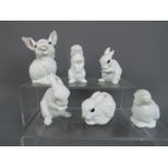 Kaiser - A collection of Kaiser porcelain figurines in the form of rabbits, all stamped to the base,