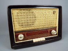 A 1950's Bakelite radio set by Phillips, Type B3G63A,