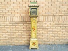 An early 20th century painted case grandmother clock,