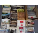 Deltiology - a collection in excess of 300 postcards and ephemera to includev road maps of Wales