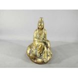 Buddha - A 19th century Chinese Tibetan gilt bronze depicting Guanyin,
