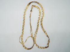 9ct gold - a 9ct gold triple stranded necklace (a/f) stamped 375, approx 7.